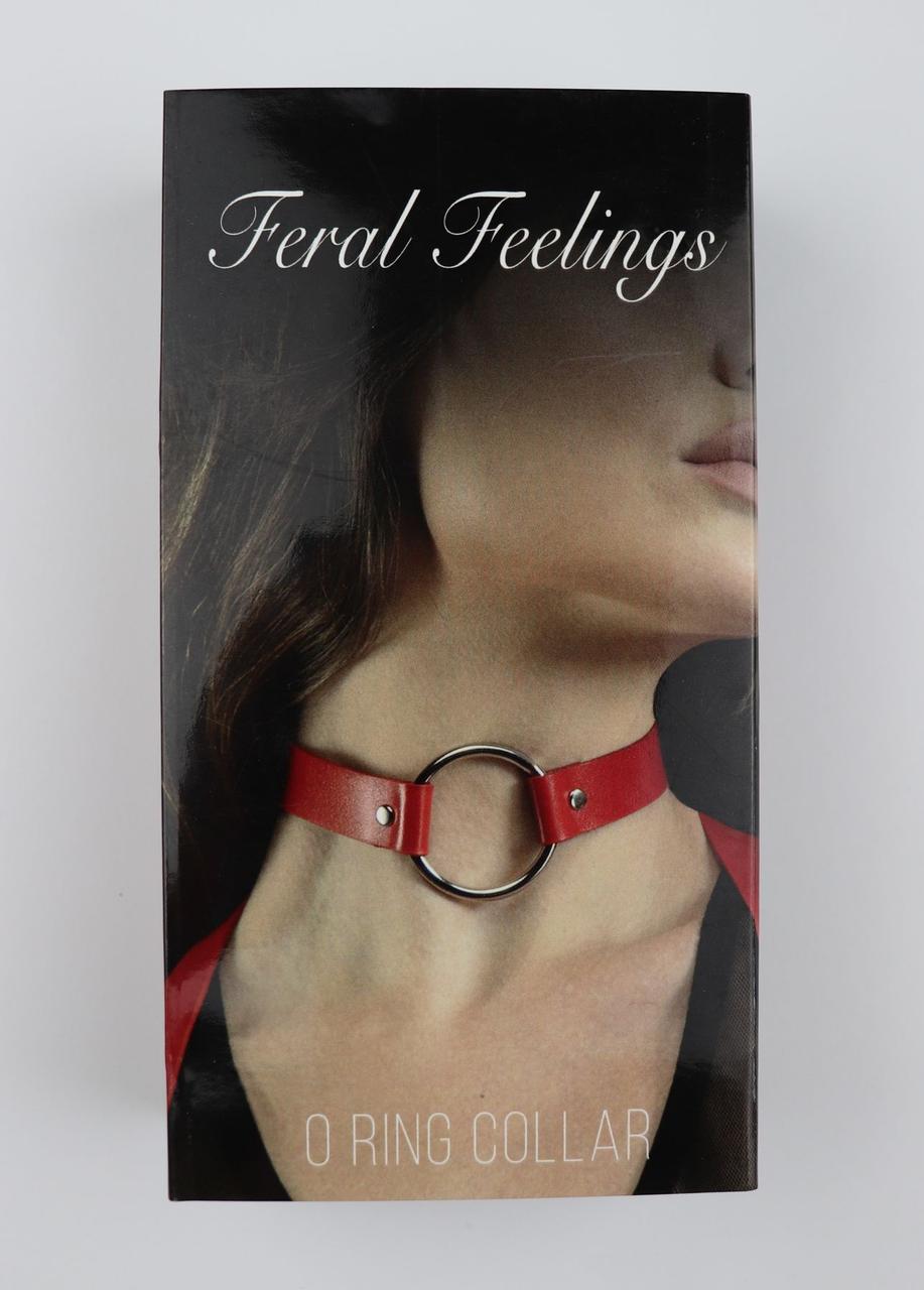 Нашийник БДСМ для рольових ігор Чокер з кільцем Feral Fillings - O-Ring Collar червоний