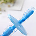 Силіконова зубна щітка 897 з обмежувачем Блакитна, фото 4