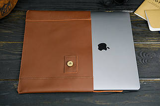 Шкіряний чохол для MacBook Air 13" (2018-2021), Дизайн №20, натуральна шкіра Grand, колір Віскі, фото 5