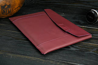 Шкіряний чохол для MacBook Air 13" (2018-2021), Дизайн №20, натуральна шкіра Grand, колір Бордо, фото 4