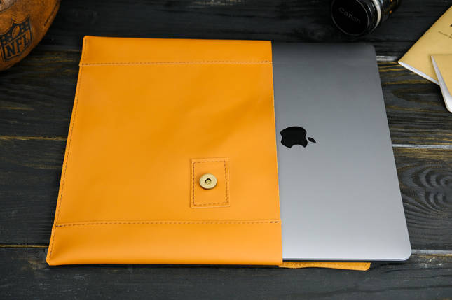 Шкіряний чохол для MacBook Air 13" (2018-2021) Дизайн №20, натуральна шкіра Grand, колір Бруштин, фото 1