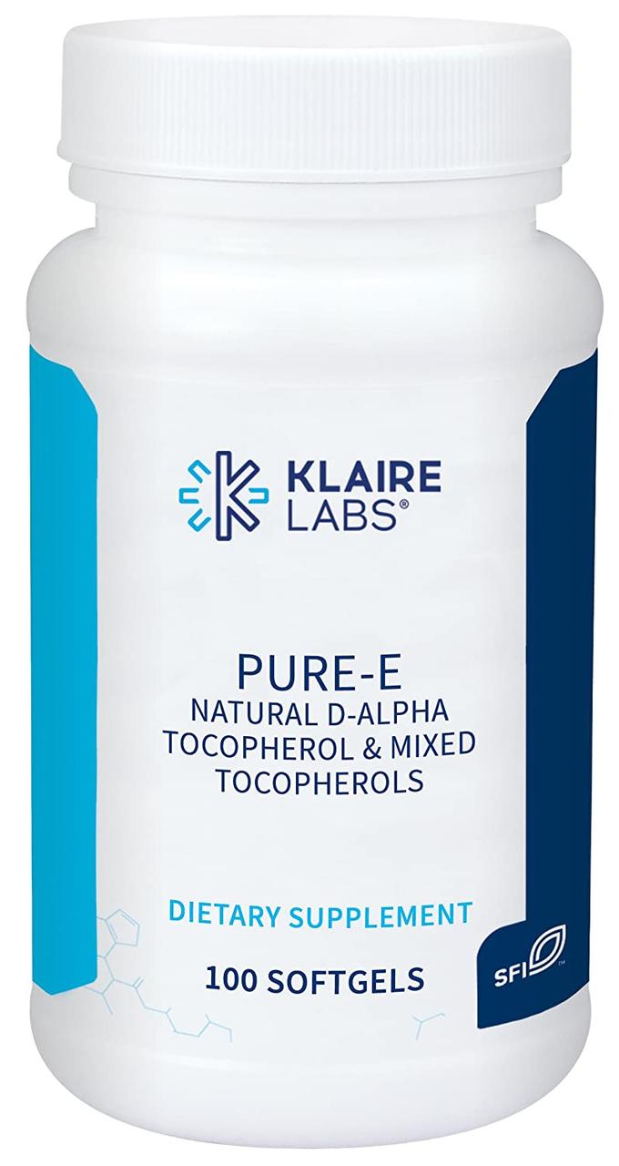 Klaire Pure-E Natural D-Alpha & Mixed Tocopherols / Чистий вітамін Е Вітамін Е 100 капс