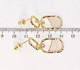 Сережки Xuping QQMM Позолота 14K пусети "Підвіски з перламутровими вставками", фото 3