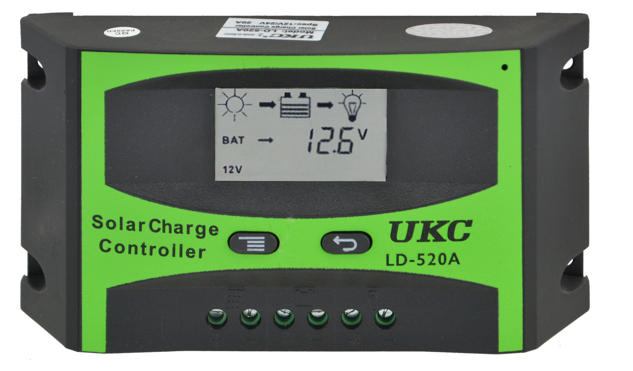 Сонячний контролер UKC LD-520A на 20A (контролер для сонячної батареї) (2816)