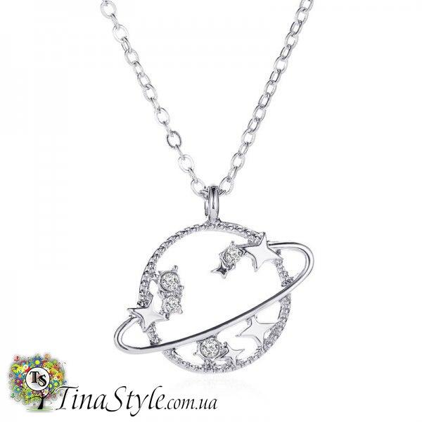 Підвіска кулон всесвіт, світ ,галактика місяць намисто багатошарова підвіска, фото 1