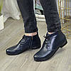 Черевики жіночі шкіряні на шнурівці, колір синій, фото 2