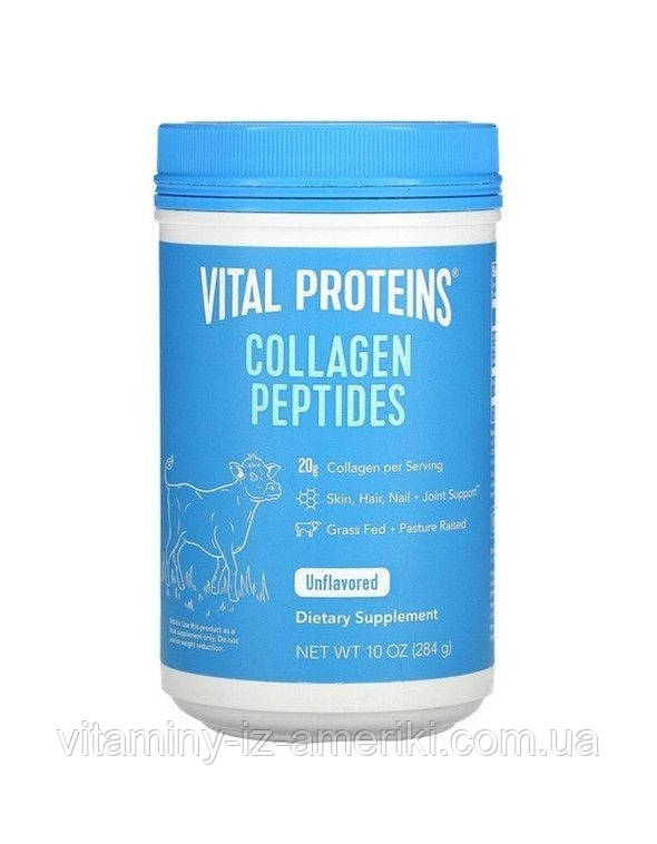 Пептиды коллагена в порошке, без вкусовых добавок, из рогатого скота, Vital Proteins, 284 г - фото 1 - id-p1549179375