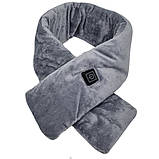 Шарф із підігрівом сірий електричний Зимовий теплий для шиї з живленням від павербанку USB 3 режиму температури, фото 5