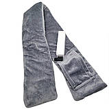 Шарф із підігрівом сірий електричний Зимовий теплий для шиї з живленням від павербанку USB 3 режиму температури, фото 3