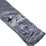 Шарф із підігрівом сірий електричний Зимовий теплий для шиї з живленням від павербанку USB 3 режиму температури, фото 10