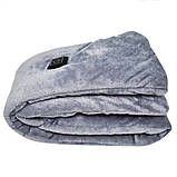 Шарф із підігрівом сірий електричний Зимовий теплий для шиї з живленням від павербанку USB 3 режиму температури, фото 4