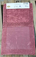 Набор хлопковых ковриков для ванной комнаты Zeron 60*100 + 50*60 Vintage Mosso Cotton розовый