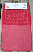 Набір бавовняних килимків для ванної кімнати Zeron 60*100 + 50*60 Сotton mat червоний