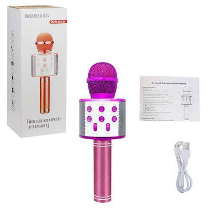 Бездротовий мікрофон-караоке (рожевий)