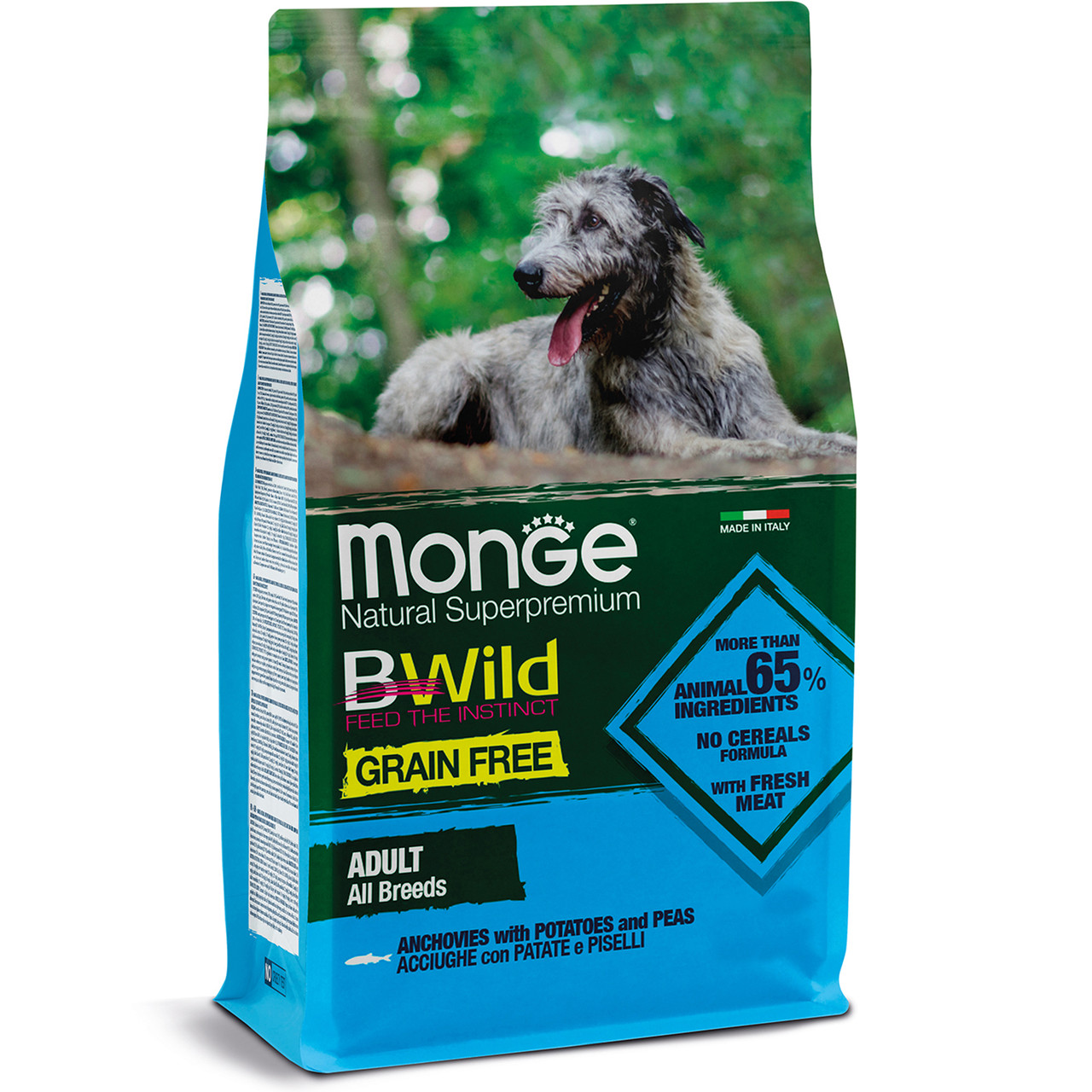 Беззерновой сухий корм для собак 2,5 кг MONGE DOG BWILD GR.FREE анчоус