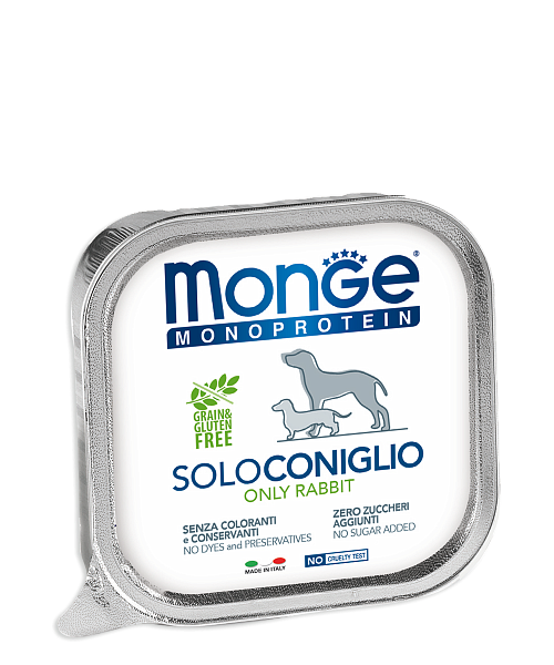 Паштет для собак 150 гр MONGE DOG SOLO 100% кролик