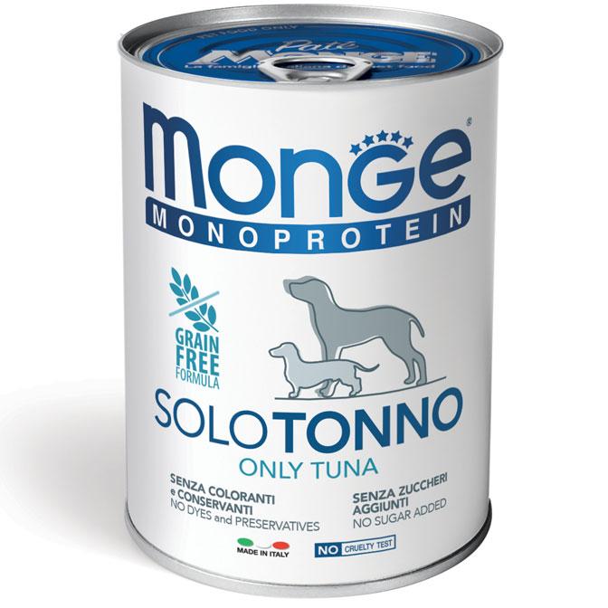 Консерви для собак 400 гр MONGE DOG SOLO 100% тунець