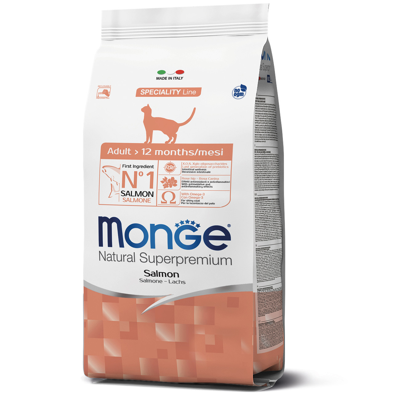 Сухий корм для дорослих кішок з лососем 10 кг Monge Cat Adult Salmon
