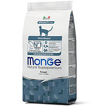 Корм з фореллю для стерилізованих кішок 400 гр Monge Monoprotein Sterilised
