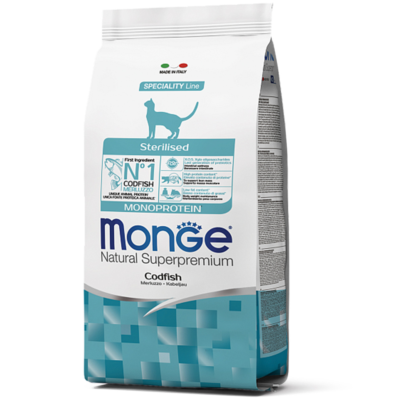 Корм для стерилізованих кішок з тріскою, 1,5 кг Monge CAT Sterilised
