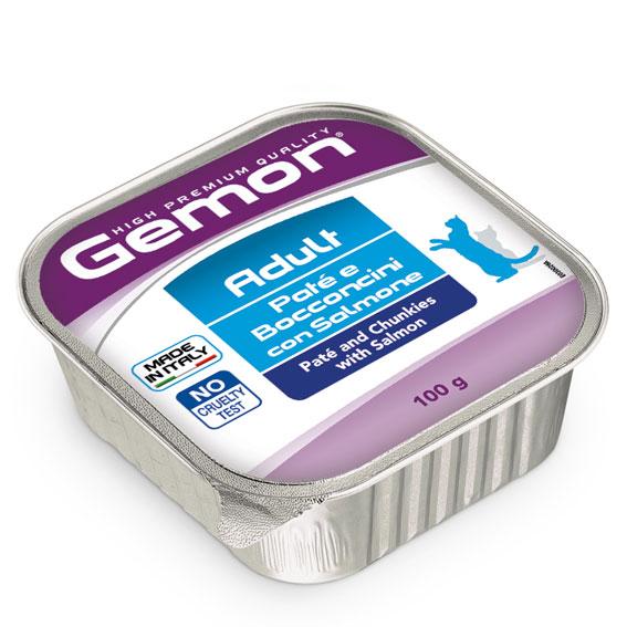 Паштет для дорослих активних котів 100 гр, з лососем GEMON CAT WET Adult
