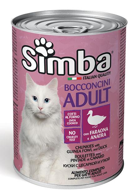 Вологий корм для кішок з цесаркой і качкою, 415г SIMBA CAT WET Guinea fowl & Duck