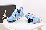 Чоловічі / жіночі кросівки Nike Air Jordan 4 Retro SE University Blue Tech Grey White, сині кросівки найк аір джордан 4 ретро аїр, фото 4