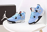 Чоловічі / жіночі кросівки Nike Air Jordan 4 Retro SE University Blue Tech Grey White, сині кросівки найк аір джордан 4 ретро аїр, фото 3