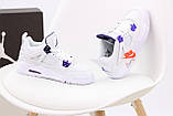 Чоловічі / жіночі кросівки Nike Air Jordan 4 Retro White, білі шкіряні кросівки найк аір джордан 4 ретро аїр, фото 6