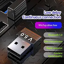 Дворежимний Bluetooth 5,0 Адаптер Бездротової Передавач Приймач USB 3 Мбіт/с
