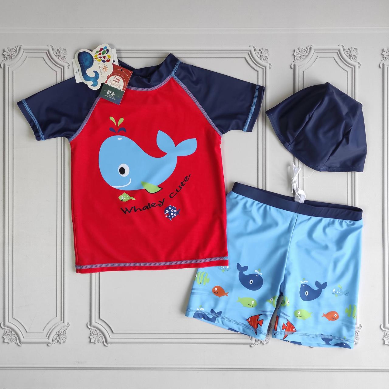 Купальний комплект для хлопчика з upf 50+, Кит, фото 1