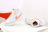 Жіночі кросівки Nike Blazer Mid '77, білі шкіряні кросівки найк блейзер мід, фото 2