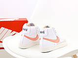 Жіночі кросівки Nike Blazer Mid '77, білі шкіряні кросівки найк блейзер мід, фото 4