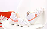 Жіночі кросівки Nike Blazer Mid '77, білі шкіряні кросівки найк блейзер мід, фото 3
