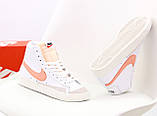 Жіночі кросівки Nike Blazer Mid '77, білі шкіряні кросівки найк блейзер мід, фото 6