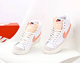 Жіночі кросівки Nike Blazer Mid '77, білі шкіряні кросівки найк блейзер мід, фото 8