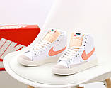 Жіночі кросівки Nike Blazer Mid '77, білі шкіряні кросівки найк блейзер мід, фото 9