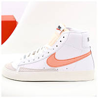 Женские кроссовки Nike Blazer Mid '77, белые кожаные кроссовки найк блейзер мид