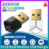 RTL8761B USB-Ключ Bluetooth 5.0 Адаптер Приймач Бездротовий Музичний Мініредавач з Низькою Затримкою