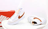Жіночі кросівки Nike Blazer Mid '77, білі шкіряні кросівки найк блейзер мід, фото 4