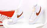 Жіночі кросівки Nike Blazer Mid '77, білі шкіряні кросівки найк блейзер мід, фото 5