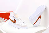 Жіночі кросівки Nike Blazer Mid '77, білі шкіряні кросівки найк блейзер мід, фото 7