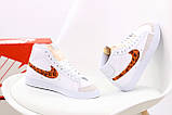 Жіночі кросівки Nike Blazer Mid '77, білі шкіряні кросівки найк блейзер мід, фото 8