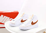 Жіночі кросівки Nike Blazer Mid '77, білі шкіряні кросівки найк блейзер мід, фото 2