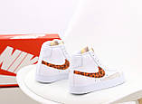 Жіночі кросівки Nike Blazer Mid '77, білі шкіряні кросівки найк блейзер мід, фото 3