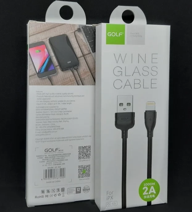 Кабель USB Golf GC-63i Lightning для iPhone 2 A 1 м чорний