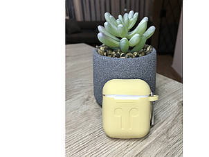 Чохол для навушників Air Pods 1,2 Жовтий Silicone Case силіконовий, фото 2