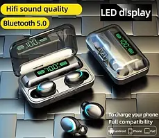 Бездротові навушники TWS F9-5 Bluetooth 5.0 Кейс Power Bank LED Індикатором Заряду