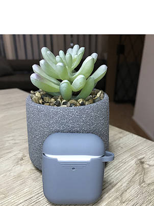 Чехол для Apple AirPods 1,2 Серый Silicone Case силіконовий чохол для Apple AirPods 1,2, фото 2