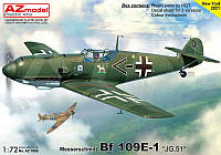 Пластикова модель 1/72 AZ model 7699 німецький винищувач Messerschmitt Bf 109 E-1 JG.51